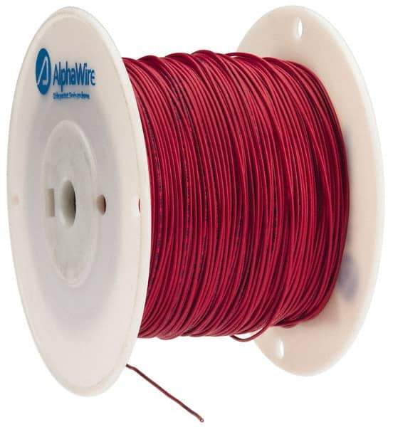 Alpha Wire - 20 AWG, 1 Strand, 305 m OAL, Tinned Copper Hook Up Wire - Red PVC Jacket, 0.064" Diam - Top Tool & Supply