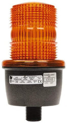 Federal Signal Corp - 12 to 48 VDC, 4X NEMA Rated, Strobe Tube, Amber, Low Profile Mini Strobe Light - 65 to 95 Flashes per min, 1/2 Inch Pipe, 3-1/8 Inch Diameter, 5.8 Inch High, IP66 Ingress Rating, Pipe Mount - Top Tool & Supply