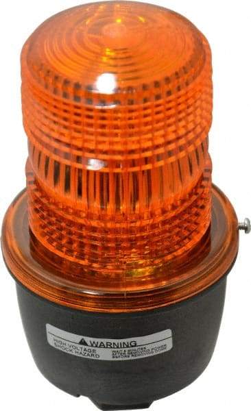 Federal Signal Corp - 120 VAC, 4X NEMA Rated, Strobe Tube, Amber, Low Profile Mini Strobe Light - 65 to 95 Flashes per min, 1/2 Inch Pipe, 3-1/8 Inch Diameter, 5.7 Inch High, IP66 Ingress Rating, Pipe Mount - Top Tool & Supply