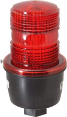 Federal Signal Corp - 12 to 48 VDC, 4X NEMA Rated, Strobe Tube, Red, Low Profile Mini Strobe Light - 65 to 95 Flashes per min, 1/2 Inch Pipe, 3-1/8 Inch Diameter, 5.7 Inch High, IP66 Ingress Rating, Pipe Mount - Top Tool & Supply