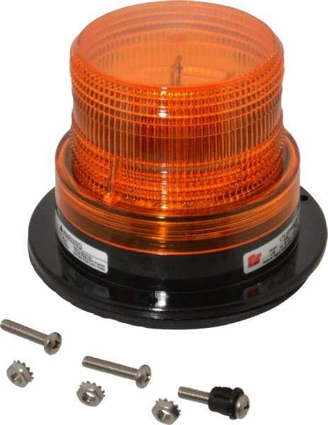 Federal Signal Corp - 12 to 48 VDC, 4X NEMA Rated, Strobe Tube, Amber, Low Profile Mini Strobe Light - 65-95 Flashes per min, 5 Inch Diameter, 3-5/8 Inch High, IP65 Ingress Rating, Surface Mount - Top Tool & Supply