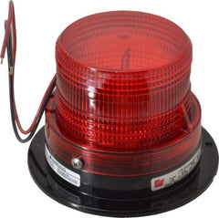 Federal Signal Corp - 12 to 48 VDC, 4X NEMA Rated, Strobe Tube, Red, Low Profile Mini Strobe Light - 65-95 Flashes per min, 5 Inch Diameter, 3-5/8 Inch High, IP65 Ingress Rating, Surface Mount - Top Tool & Supply