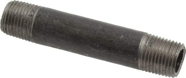 Value Collection - Schedule 40, 1/8" Diam x 2" Long Steel Black Pipe Nipple - Threaded - Top Tool & Supply