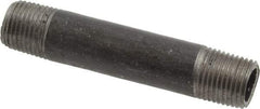 Value Collection - Schedule 40, 1/8" Diam x 2" Long Steel Black Pipe Nipple - Threaded - Top Tool & Supply