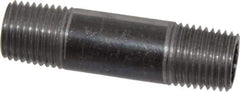 Value Collection - Schedule 40, 1/4" Diam x 2" Long Steel Black Pipe Nipple - Threaded - Top Tool & Supply