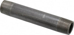 Value Collection - Schedule 40, 3/8" Diam x 3-1/2" Long Steel Black Pipe Nipple - Threaded - Top Tool & Supply