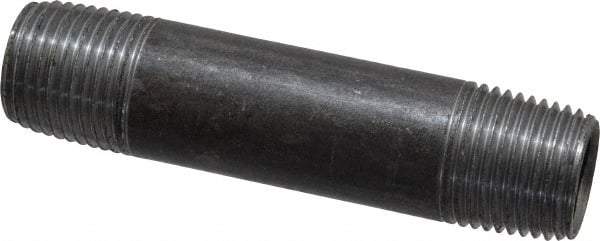 Value Collection - Schedule 40, 1/2" Diam x 3-1/2" Long Steel Black Pipe Nipple - Threaded - Top Tool & Supply