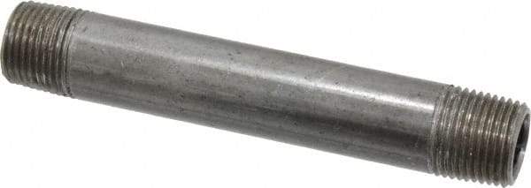 Value Collection - Schedule 40, 3/8" Diam x 4" Long Steel Black Pipe Nipple - Threaded - Top Tool & Supply