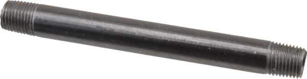 Value Collection - Schedule 40, 1/4" Diam x 5" Long Steel Black Pipe Nipple - Threaded - Top Tool & Supply