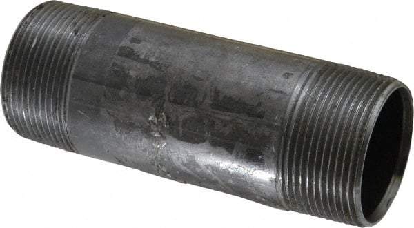 Value Collection - Schedule 40, 1-1/2" Diam x 5" Long Steel Black Pipe Nipple - Threaded - Top Tool & Supply