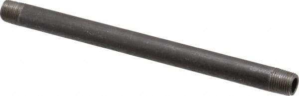 Value Collection - Schedule 40, 1/8" Diam x 5-1/2" Long Steel Black Pipe Nipple - Threaded - Top Tool & Supply