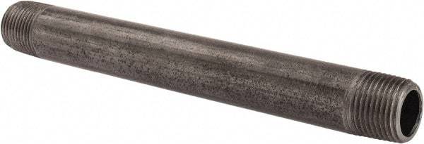 Value Collection - Schedule 40, 3/8" Diam x 5-1/2" Long Steel Black Pipe Nipple - Threaded - Top Tool & Supply