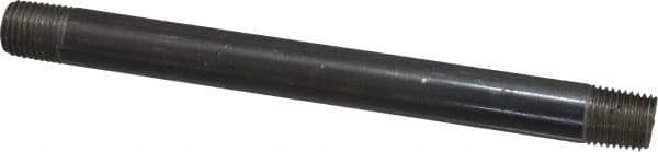 Value Collection - Schedule 40, 1/4" Diam x 6" Long Steel Black Pipe Nipple - Threaded - Top Tool & Supply