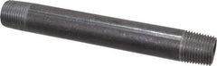 Value Collection - Schedule 40, 1/2" Diam x 6" Long Steel Black Pipe Nipple - Threaded - Top Tool & Supply