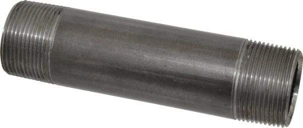 Value Collection - Schedule 40, 1-1/4" Diam x 6" Long Steel Black Pipe Nipple - Threaded - Top Tool & Supply