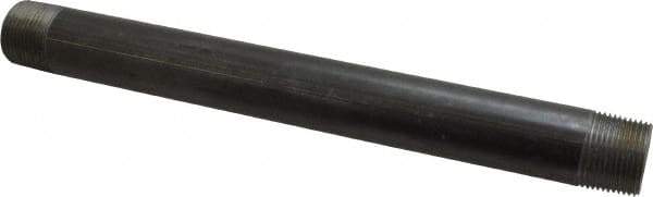 B&K Mueller - Schedule 40, 1" Diam x 12" Long Steel Black Pipe Nipple - Threaded - Top Tool & Supply