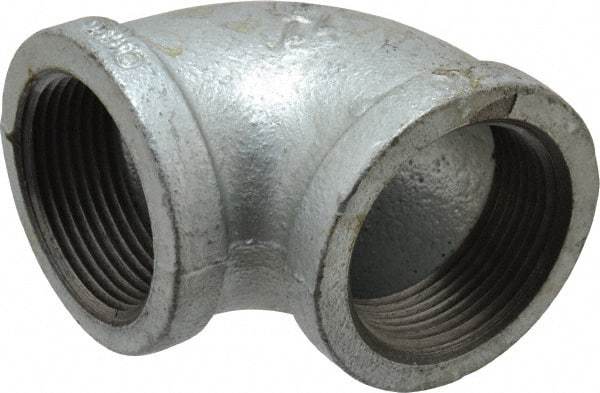 B&K Mueller - Class 150, 1-1/4" Galvanized Pipe 90° Elbow - Threaded, Malleable Iron - Top Tool & Supply