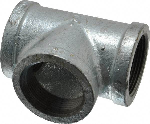 Value Collection - Class 150, 1-1/2" Galvanized Pipe Tee - Threaded, Malleable Iron - Top Tool & Supply