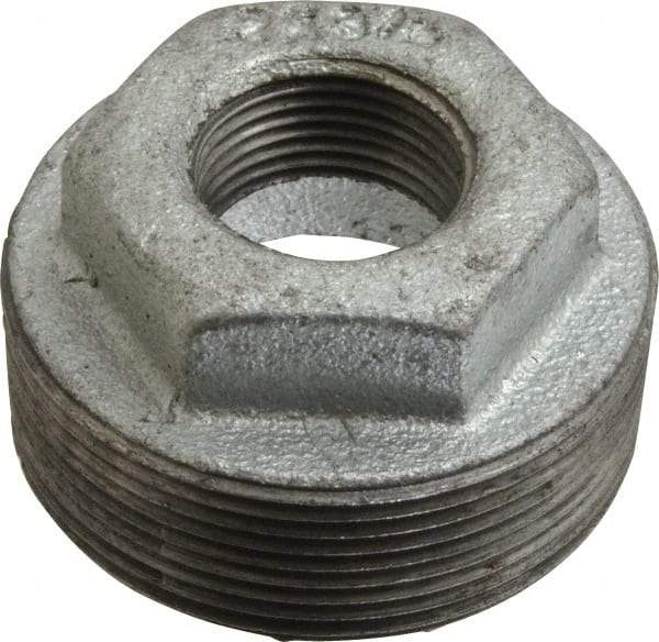 B&K Mueller - Class 150, 2 x 3/4" Galvanized Pipe Hex Bushing - Threaded, Malleable Iron - Top Tool & Supply