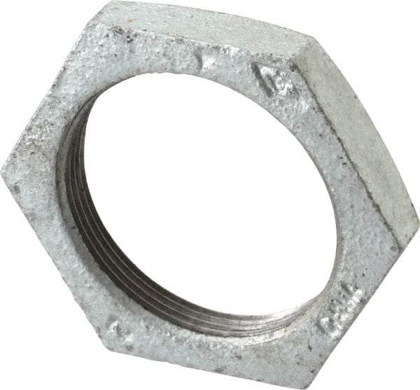 B&K Mueller - Class 150, 2" Galvanized Pipe Hex Locknut - Threaded, Malleable Iron - Top Tool & Supply