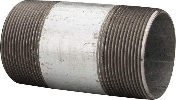 B&K Mueller - Schedule 40, 3 x 6" Galvanized Pipe Nipple - Threaded Steel - Top Tool & Supply