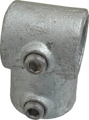 PRO-SAFE - 1-1/4" Pipe, Single Socket Tee, Malleable Iron Tee Pipe Rail Fitting - Galvanized Finish - Top Tool & Supply