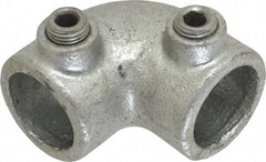 PRO-SAFE - 3/4" Pipe, 90° Elbow, Malleable Iron Elbow Pipe Rail Fitting - Galvanized Finish - Top Tool & Supply