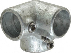 PRO-SAFE - 1" Pipe, 90° Side Outlet Elbow, Malleable Iron Elbow Pipe Rail Fitting - Galvanized Finish - Top Tool & Supply