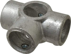 PRO-SAFE - 1-1/4" Pipe, Side Outlet Tee, Malleable Iron Tee Pipe Rail Fitting - Galvanized Finish - Top Tool & Supply