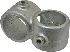 PRO-SAFE - 1-1/4" Pipe, Crossover, Malleable Iron Cross Pipe Rail Fitting - Galvanized Finish - Top Tool & Supply