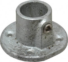 PRO-SAFE - 1" Pipe, Medium Flange, Malleable Iron Flange Pipe Rail Fitting - Galvanized Finish - Top Tool & Supply