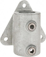 PRO-SAFE - 1-1/2" Pipe, Wall Mount Flange, Malleable Iron Flange Pipe Rail Fitting - Galvanized Finish - Top Tool & Supply