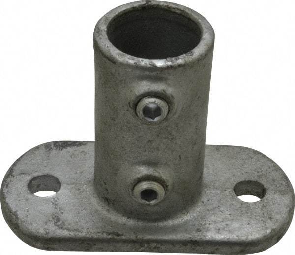 PRO-SAFE - 1" Pipe, Railing Flange, Malleable Iron Flange Pipe Rail Fitting - Galvanized Finish - Top Tool & Supply