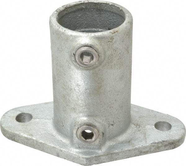 PRO-SAFE - 1-1/2" Pipe, Railing Flange, Malleable Iron Flange Pipe Rail Fitting - Galvanized Finish - Top Tool & Supply