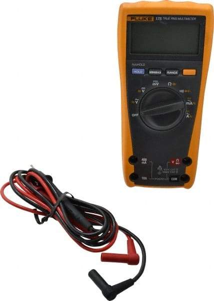 Fluke - 175 ESFP, CAT IV, CAT III, 1,000 VAC/VDC, Digital True RMS Auto Ranging Manual Ranging Multimeter - 50 mOhm, Measures Voltage, Capacitance, Current, Frequency, Resistance - Top Tool & Supply