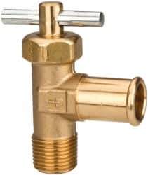 Parker - Hose I.D. x MNPTF with Pin Handle End Connection Brass Truck Valve - 2.47" OAL, 5/8 x 3/8" Pipe - Top Tool & Supply