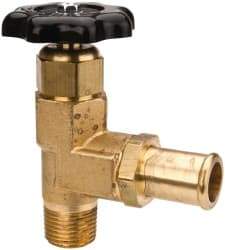 Parker - Hose I.D. x MNPTF End Connection Brass Truck Valve - 3.73" OAL, 3/4 x 1/2" Pipe - Top Tool & Supply