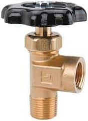 Parker - FNPTF x MNPTF End Connection Brass Truck Valve - 2.96" OAL, 3/8 x 1/2" Pipe - Top Tool & Supply