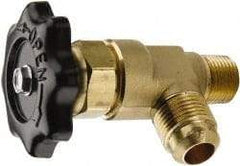 Parker - Flare x MNPTF End Connection Brass Truck Valve - 3.28" OAL, 1/2" Pipe - Top Tool & Supply