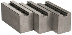 Abbott Workholding Products - 1.5mm x 60° Serrated Attachment, Square Soft Lathe Chuck Jaw - 3 Jaws, Aluminum, 63/64" Btw Mount Hole Ctrs, 4" Long x 1-1/2" Wide x 2" High, 0.5512" Groove, 0.4724" & 12mm Fastener - Top Tool & Supply