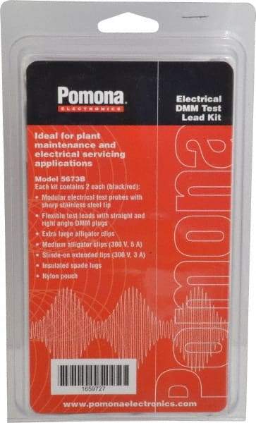 Pomona - Electrical Test Equipment Leads Set - Use with AmProbes Multimeters, Fluke Multimeters, H.P. Multimeters, Tektronix Multimeters, Wavetek Digital Multimeters - Top Tool & Supply