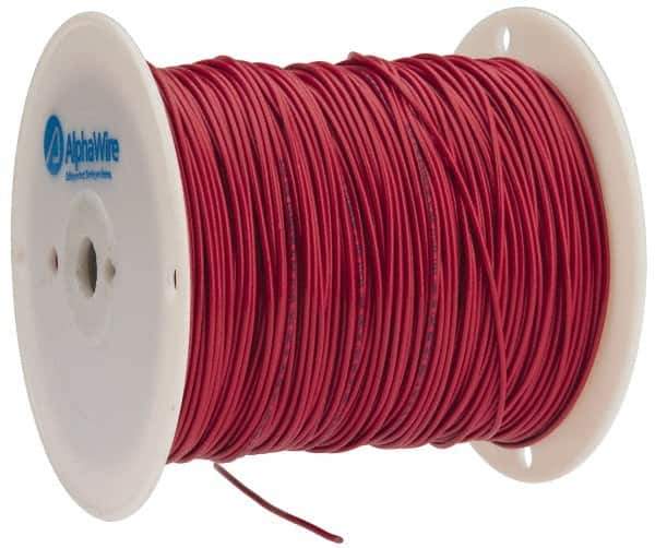 Alpha Wire - 16 AWG, 26 Strand, 305 m OAL, Tinned Copper Hook Up Wire - Red PVC Jacket, 0.092" Diam - Top Tool & Supply