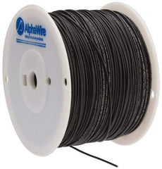 Alpha Wire - 16 AWG, 1 Strand, 305 m OAL, Tinned Copper Hook Up Wire - Black PVC Jacket, 0.083" Diam - Top Tool & Supply