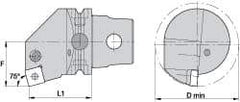 Kennametal - Left Hand Cut, Size KM63, SN.. Insert Compatiblity, Internal Modular Turning & Profiling Cutting Unit Head - 43mm Ctr to Cutting Edge, 60mm Head Length, Through Coolant, Series Kenlever - Top Tool & Supply