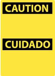 NMC - "Caution - Blank No Legend", 20" Long x 14" Wide, Pressure-Sensitive Vinyl Safety Sign - Rectangle, 0.004" Thick, Use for Workplace/Safety - Top Tool & Supply