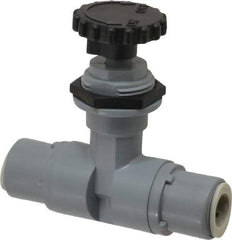 Specialty Mfr - 3/8" Pipe, Inline Needle Valve - EPDM Seal, Push To Connect x Push To Connect Ends, PVC Valve, 125 Max psi - Top Tool & Supply