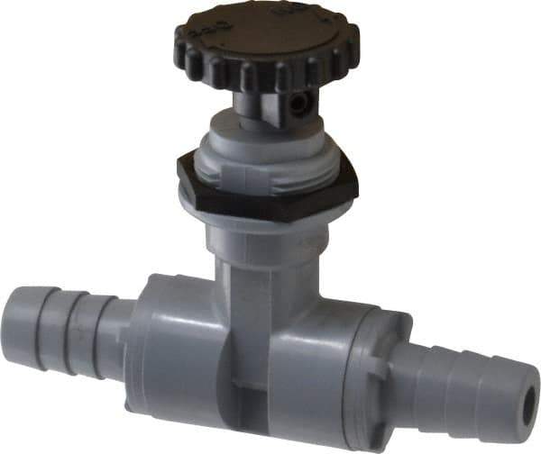 Specialty Mfr - 1/2" Pipe, Inline Needle Valve - EPDM Seal, Barbed x Barbed Ends, PVC Valve, 125 Max psi - Top Tool & Supply