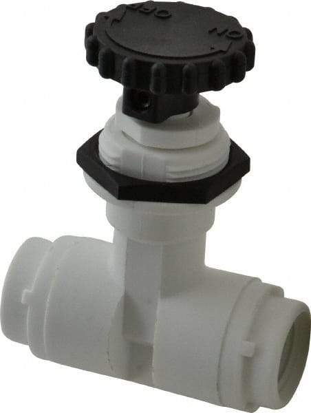 Specialty Mfr - 1/4" Pipe, Inline Needle Valve - PTFE Seal, FNPT x FNPT Ends, Polypropylene Valve, 125 Max psi - Top Tool & Supply