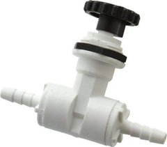 Specialty Mfr - 1/4" Pipe, Inline Needle Valve - PTFE Seal, Barbed x Barbed Ends, Polypropylene Valve, 125 Max psi - Top Tool & Supply