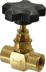 Specialty Mfr - 1/4" Pipe, Inline Needle Valve - FNPT x FNPT Ends, Brass Valve, 500 Max psi - Top Tool & Supply